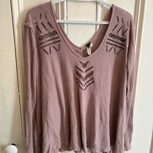 We The Free Dusty Pink Long Sleeve Top